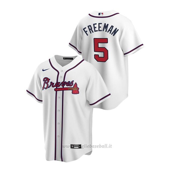 Maglia Baseball Uomo Atlanta Braves Freddie Freeman 2020 Replica Primera Bianco